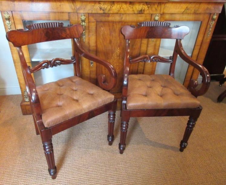 Fine Pair of William IV Period Elbow Chairs - Image 1