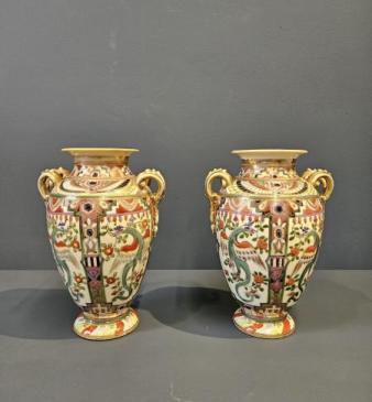 Pair of Edwardian Noritake Vases