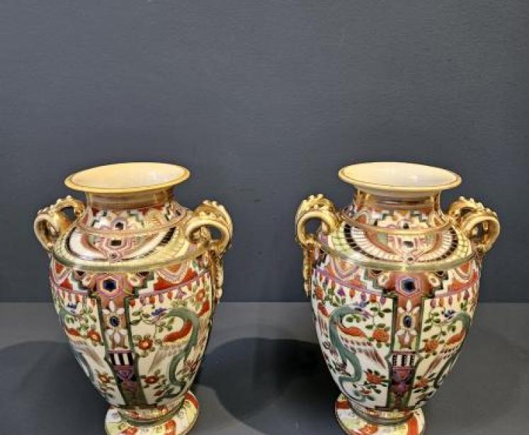 Pair of Edwardian Noritake Vases - Image 2