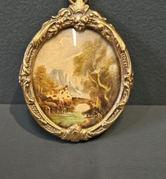 Victorian Oil on Board Framed Miniature
