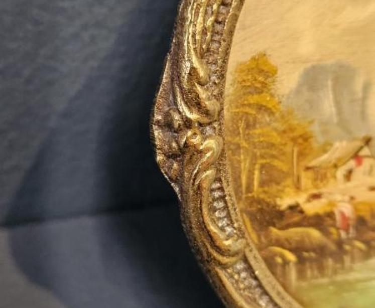 Victorian Oil on Board Framed Miniature - Image 3