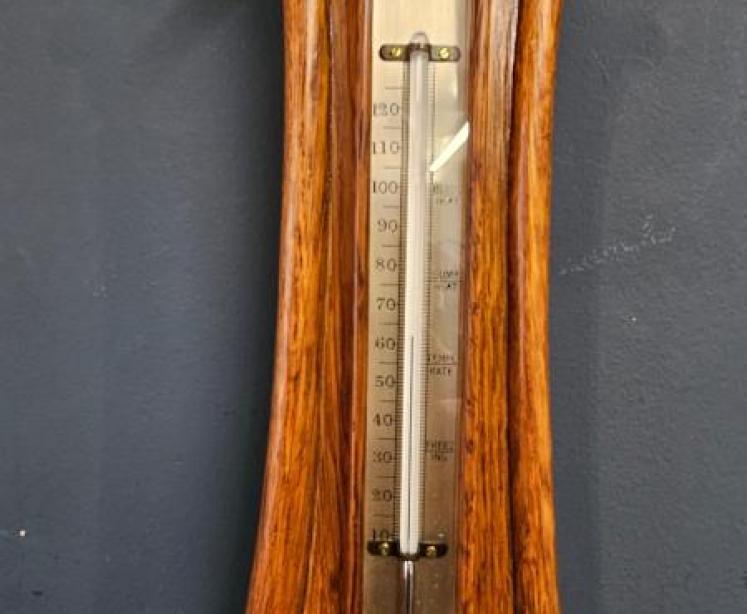 Small Victorian Oak Aneroid Banjo Barometer - Image 6