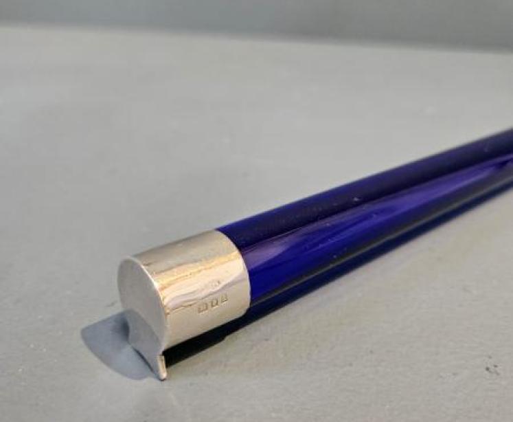 George V Bristol Blue Glass and Silver Ruler - Image 4