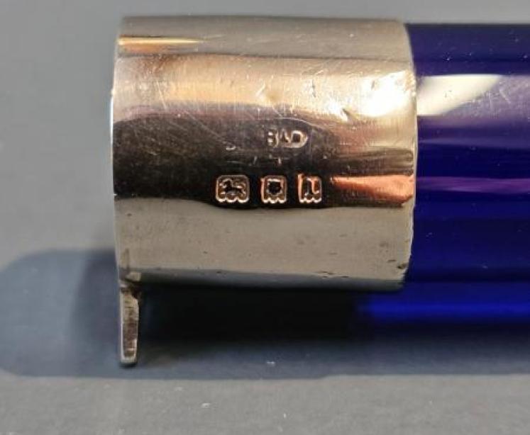 George V Bristol Blue Glass and Silver Ruler - Image 6