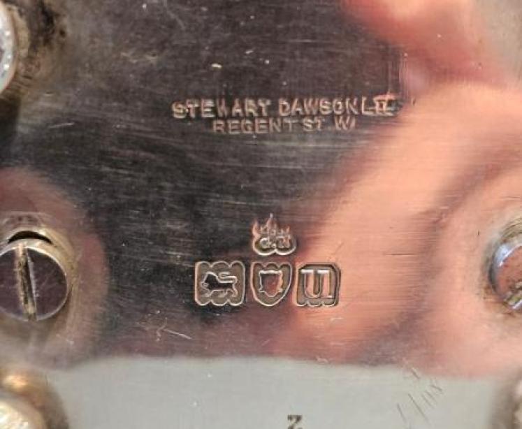 George V Engine Turned Silver Carriage Clock - Image 7