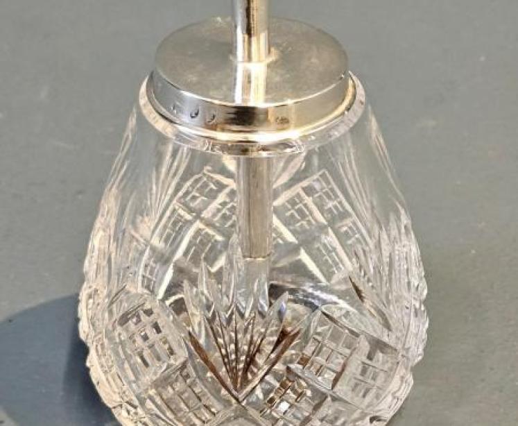  Victorian Silver and Crystal Glue Pot - Image 1