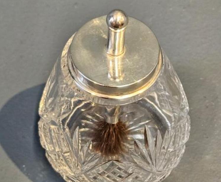  Victorian Silver and Crystal Glue Pot - Image 5