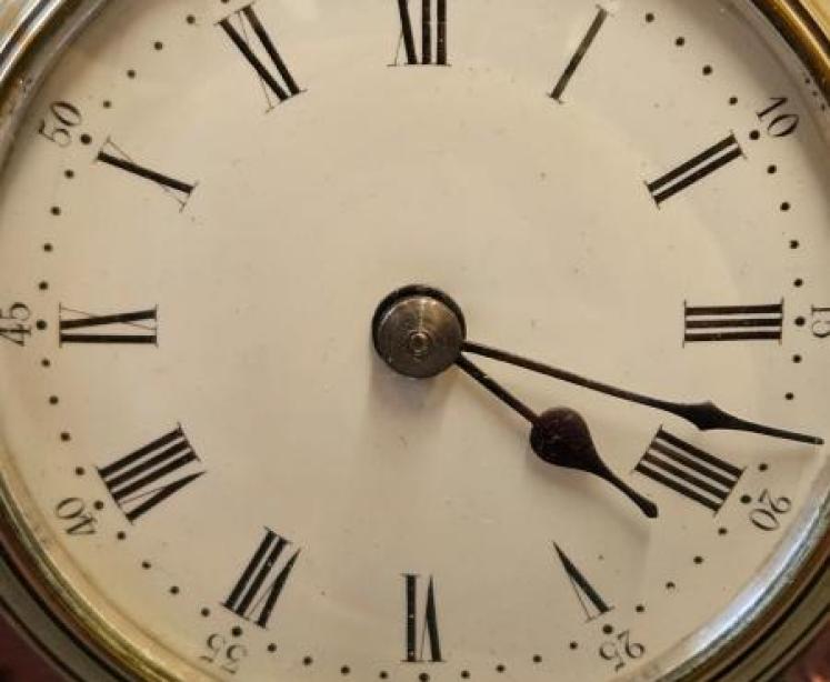 Edwardian Silver and Burr Yew Mantel Clock - Image 3