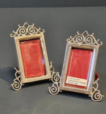 Pair of Small Victorian Silver Photo Frames