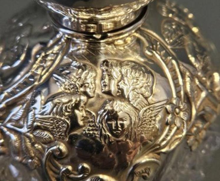 Fine Quality Edwardian Silver Overlaid Scent Bottle - Image 5