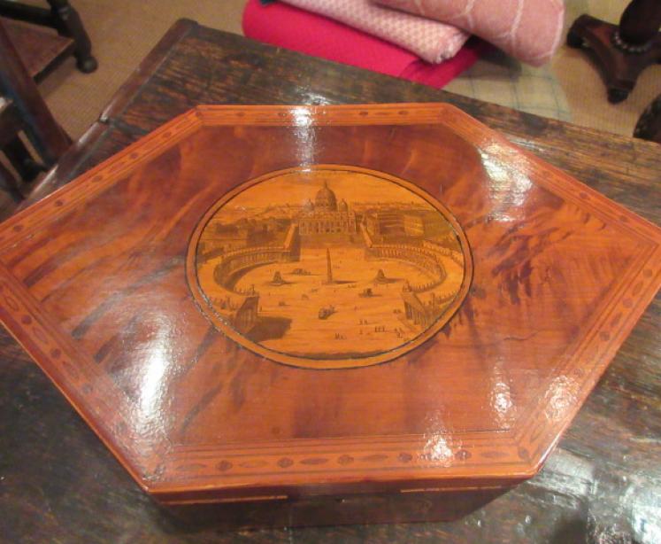 Superb Regency Period Inlaid Lozenge Shaped Box - Image 2