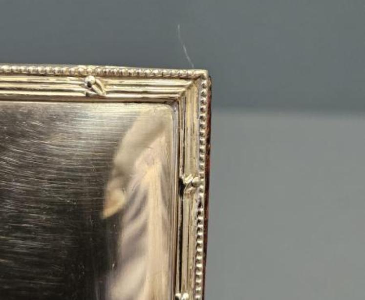 Edwardian Silver Reeded Border Frame - Image 3