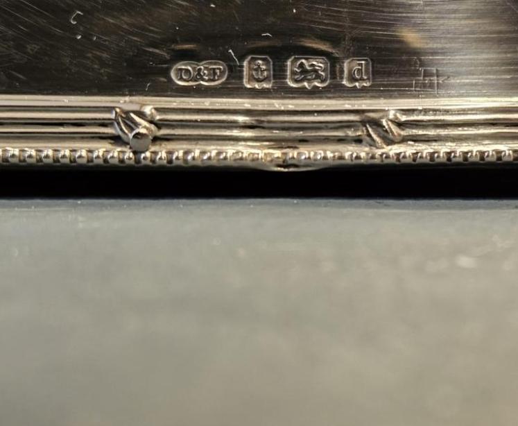 Edwardian Silver Reeded Border Frame - Image 5