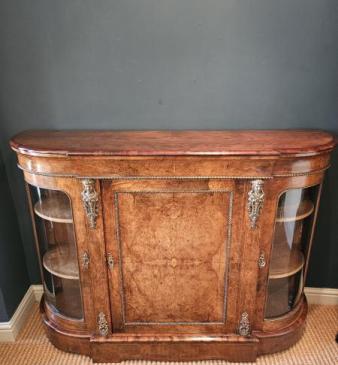 Superb Victorian Inlaid Walnut Credenza
