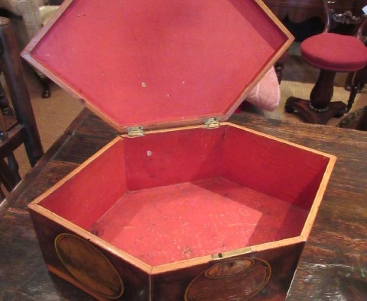 Superb Regency Period Inlaid Lozenge Shaped Box - Image 5