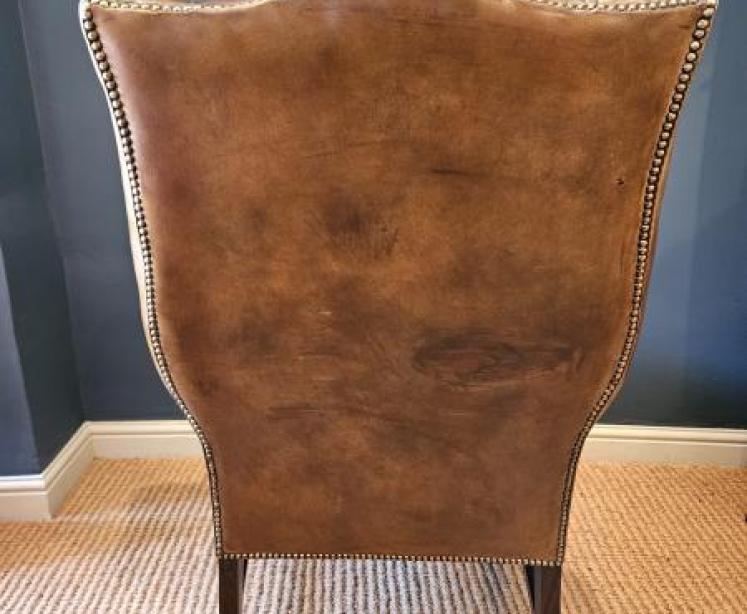 1920's Leather Wing Back Arm Chair - Image 6