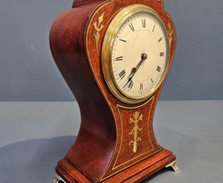 Aspreys Brass Inlaid Edwardian Mantel Clock - Image 2