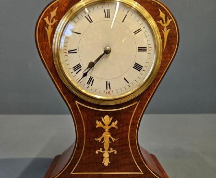 Aspreys Brass Inlaid Edwardian Mantel Clock - Image 4
