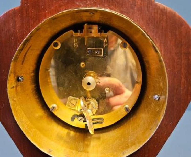 Aspreys Brass Inlaid Edwardian Mantel Clock - Image 6