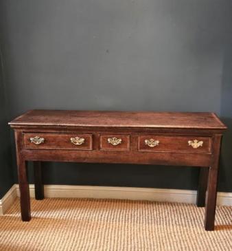 George II Three Drawer Oak Dresser 