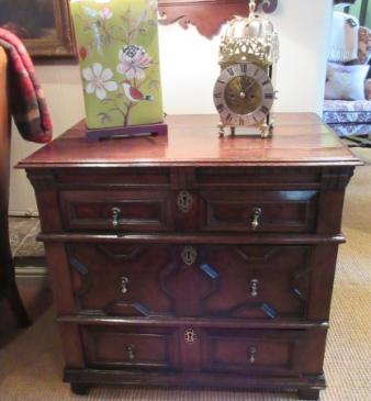 Small Early Period Oak Geometrical Front Chest