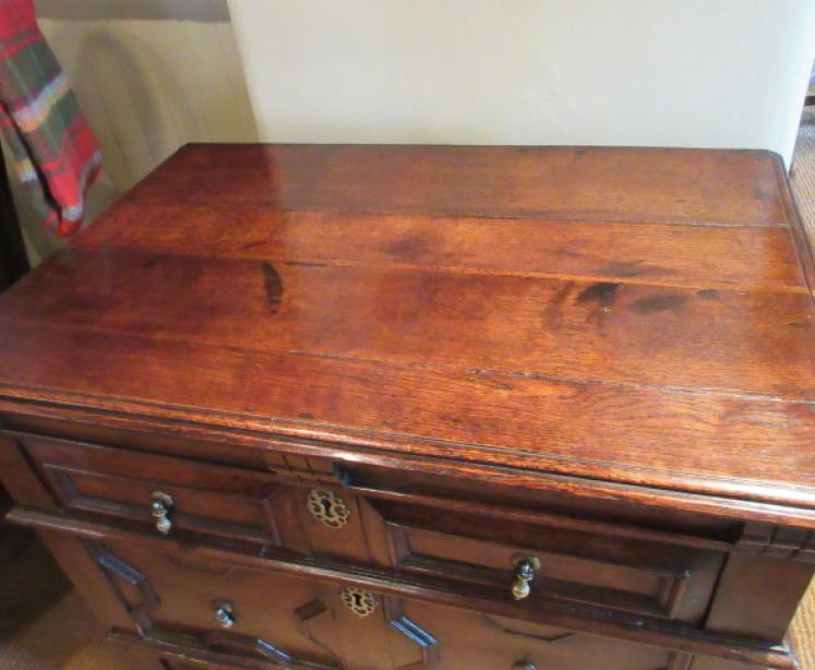 Small Early Period Oak Geometrical Front Chest - Image 2