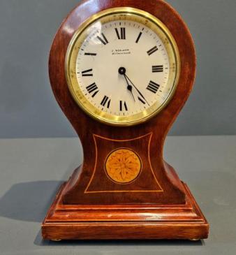 Edwardian Sunflower Inlay Balloon Clock