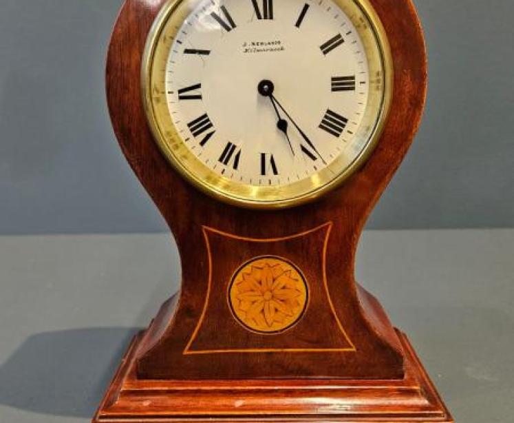 Edwardian Sunflower Inlay Balloon Clock - Image 1