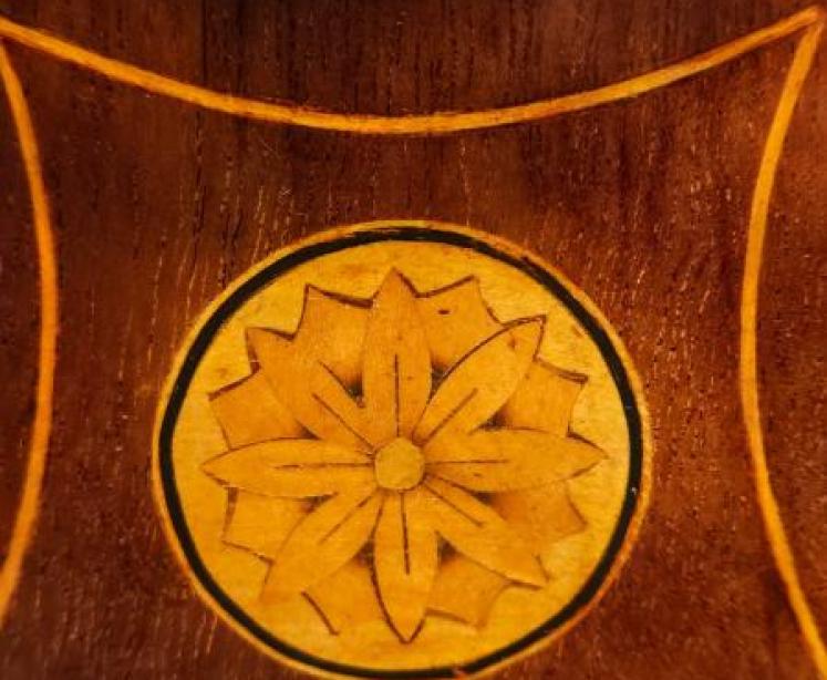 Edwardian Sunflower Inlay Balloon Clock - Image 5