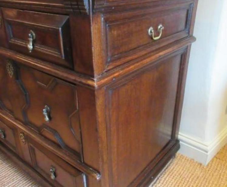 Small Early Period Oak Geometrical Front Chest - Image 4