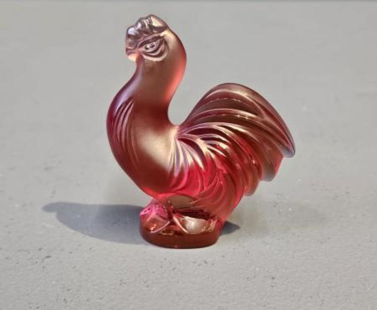 Lalique Opalescent Red Cockerel - Image 1