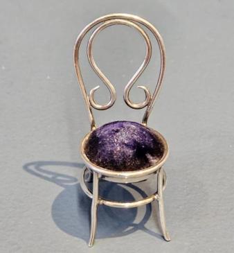 Victorian Silver Chair Pin Cushion