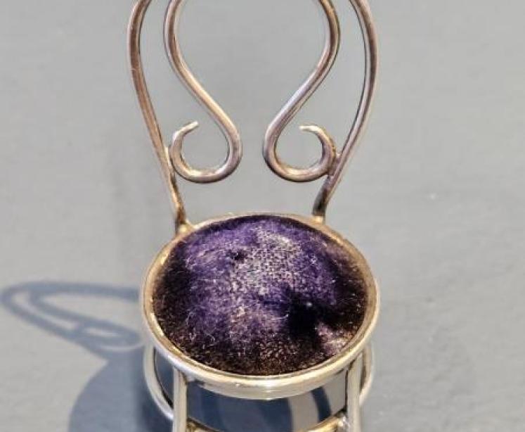 Victorian Silver Chair Pin Cushion - Image 6