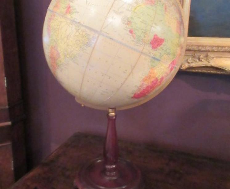 Phillip's of London Paper Mache Terrestrial Globe - Image 1