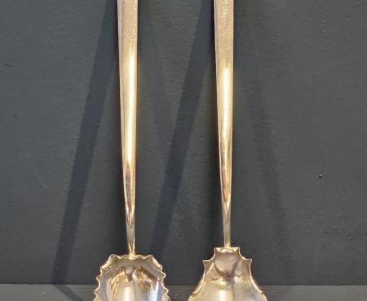 Christopher Dresser Design Silver Salad Servers - Image 1