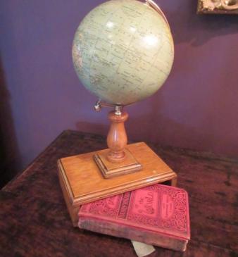 Very Unusual Phillip's 6" Terrestrial Globe & Atlas