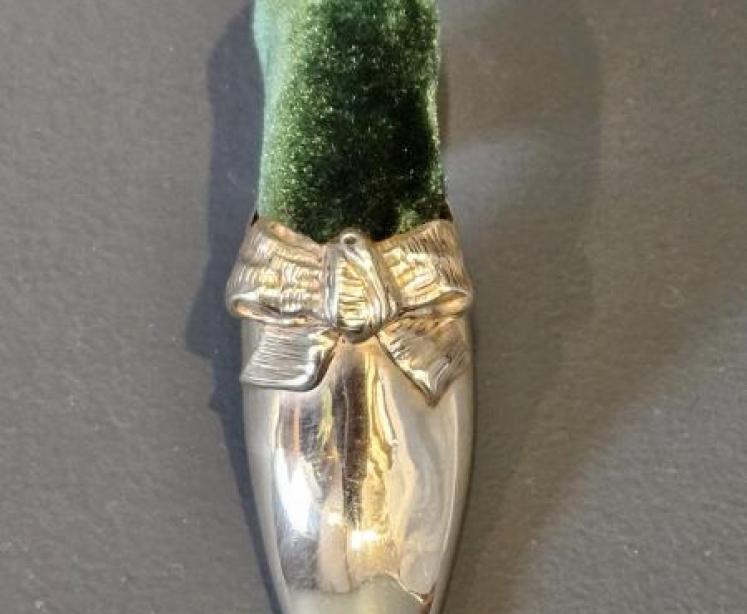 Edwardian Silver Ladies Shoe Pin Cushion - Image 3