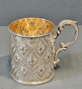 Fine Quality Victorian Quilted Silver Mug