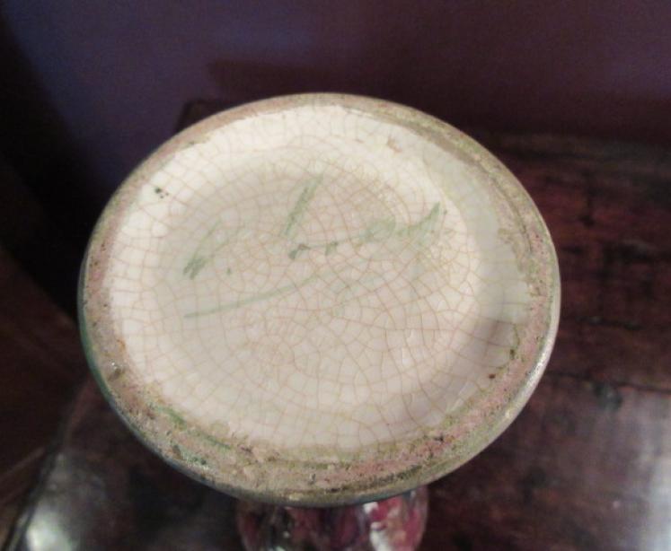 Art Nouveau Moorcroft Cornflower on Ochre Vase - Image 4