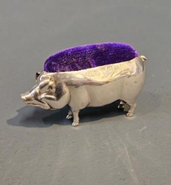 Silver Pig Pin Cushion by Aide and Lovekin