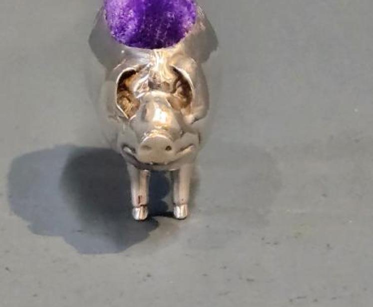 Silver Pig Pin Cushion by Aide and Lovekin - Image 5
