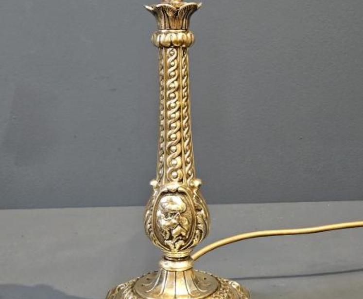 Edwardian Brass Table Lamp  - Image 4