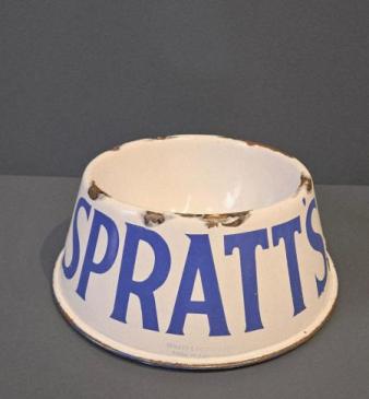 Spratt's Edwardian Large Blue and White Enamel Dog Bowl