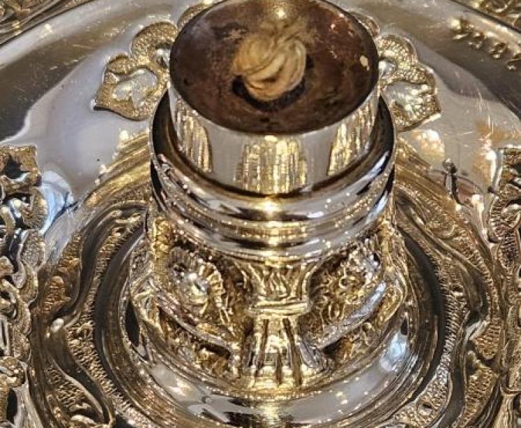 Unusual Victorian Silver Chamber Stick Table Light - Image 5