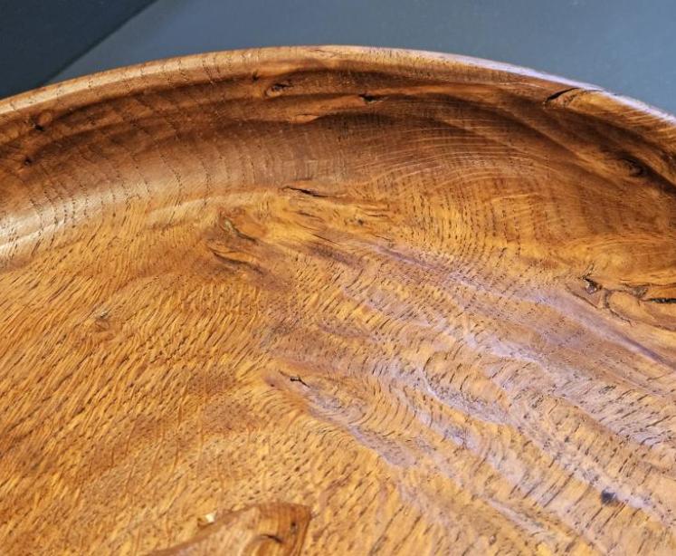Old Thompson's of Kilburn Mouseman Figured Oak Bowl  - Image 6