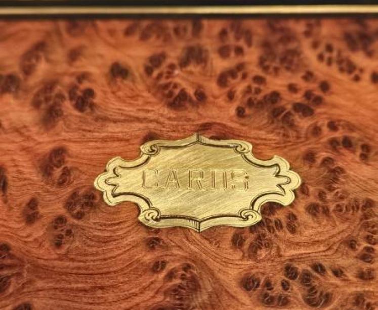 Mid Victorian Amboyna and Brass Inlaid Card Box - Image 5