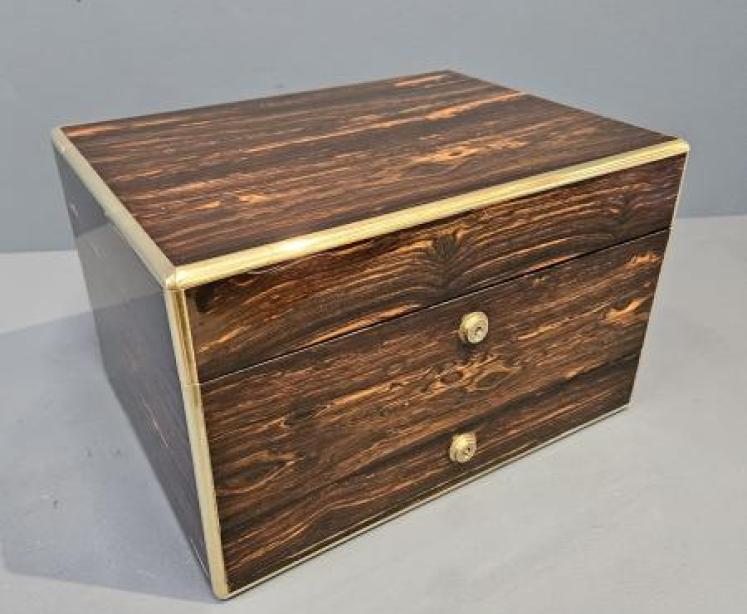 Quality Victorian Coromandel, Silver and Mother of Pearl Dressing Box - Image 3