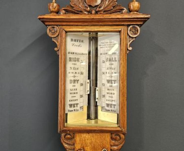 Victorian Oak Seacoast Stick Barometer  - Image 2