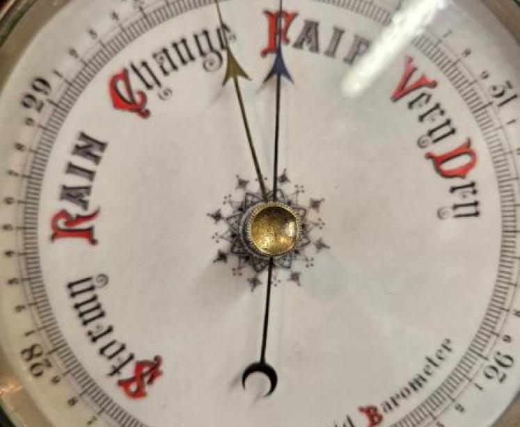 Outstanding Quality Victorian Carved and Turned Walnut Barometer - Image 4