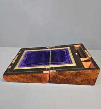 Victorian Burr Walnut Writing Slope